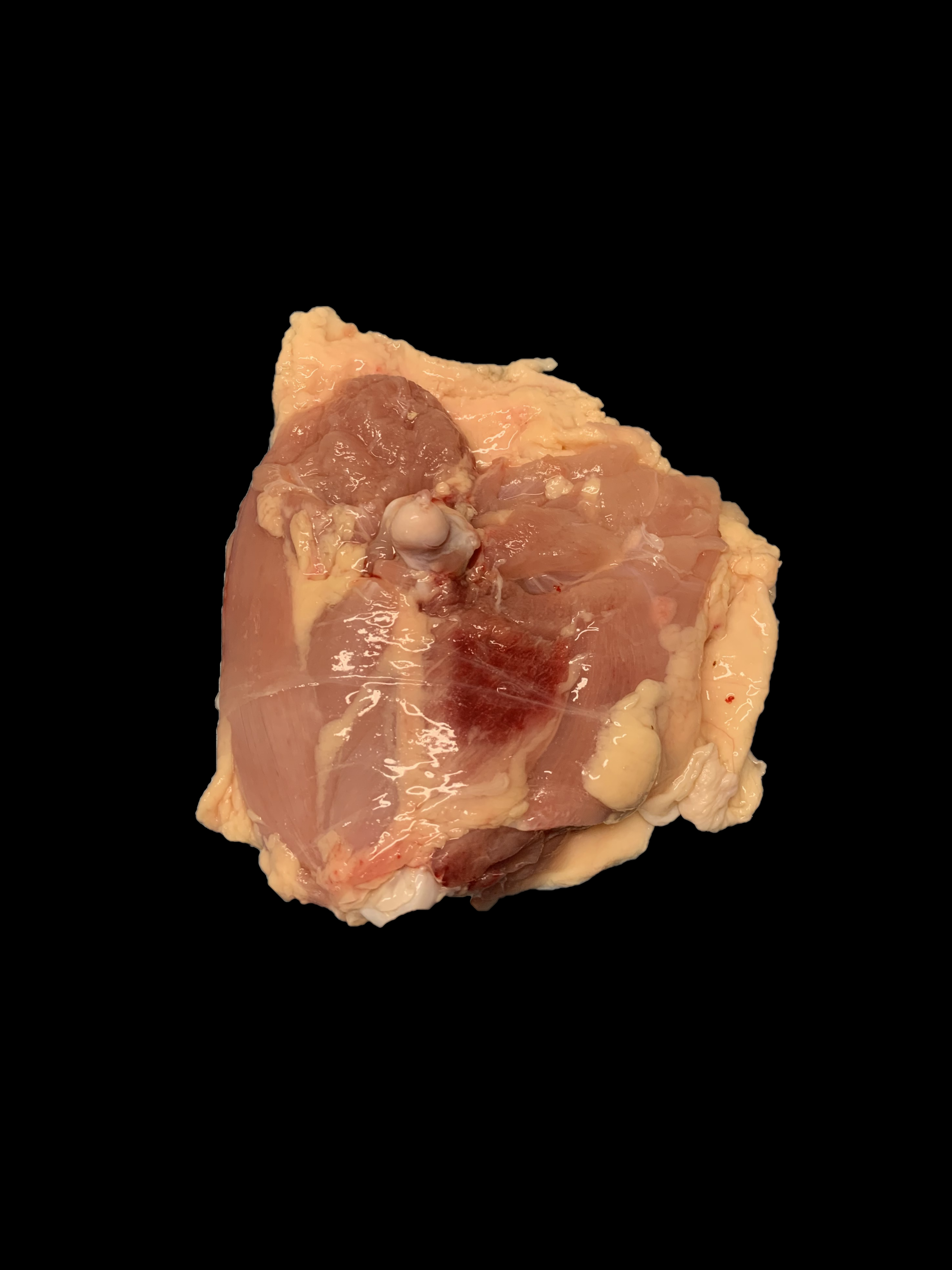 Photograph of Grade A Chicken Thigh with maximum natural Adductor Muscle Discoloration